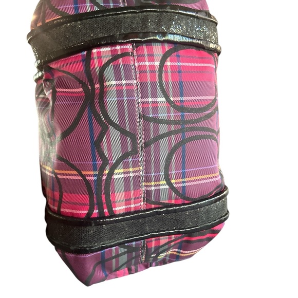 Coach Poppy Shoulder Bag - Plaid - multi-color - pink purple black w 2 HANGTAGS! - Picture 6 of 11